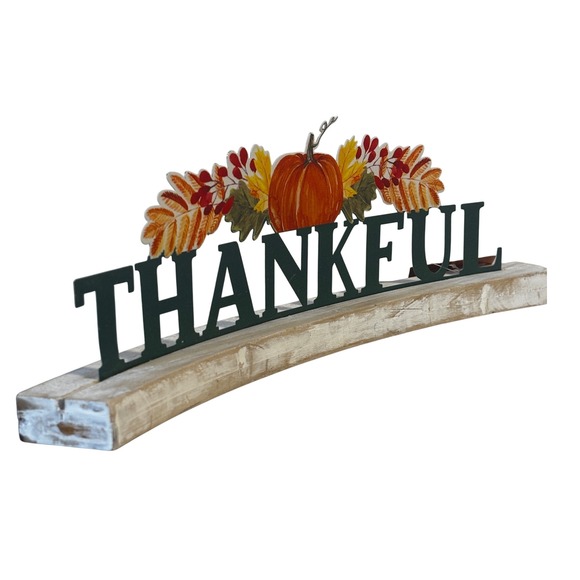 Ashland Thankful Tabletop‎ Decor Pumpkin Patch Fall Autumn Decoration - Picture 2 of 7